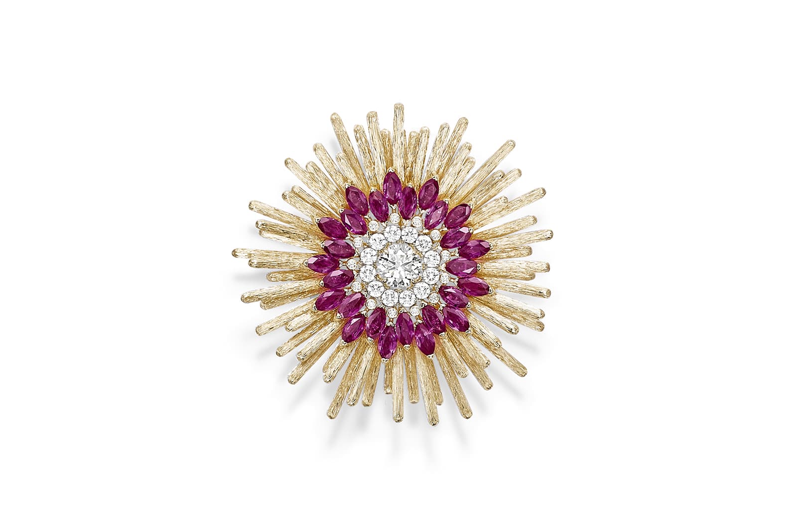  Piaget 'Golden Oasis' collection 'Desert Sunbow' transformable brooch with diamonds and rubies