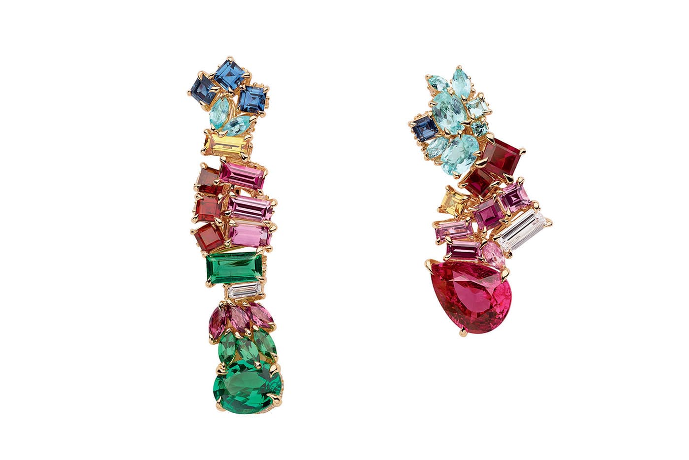  'Gem Dior' drop earrings with multi-gemstones 