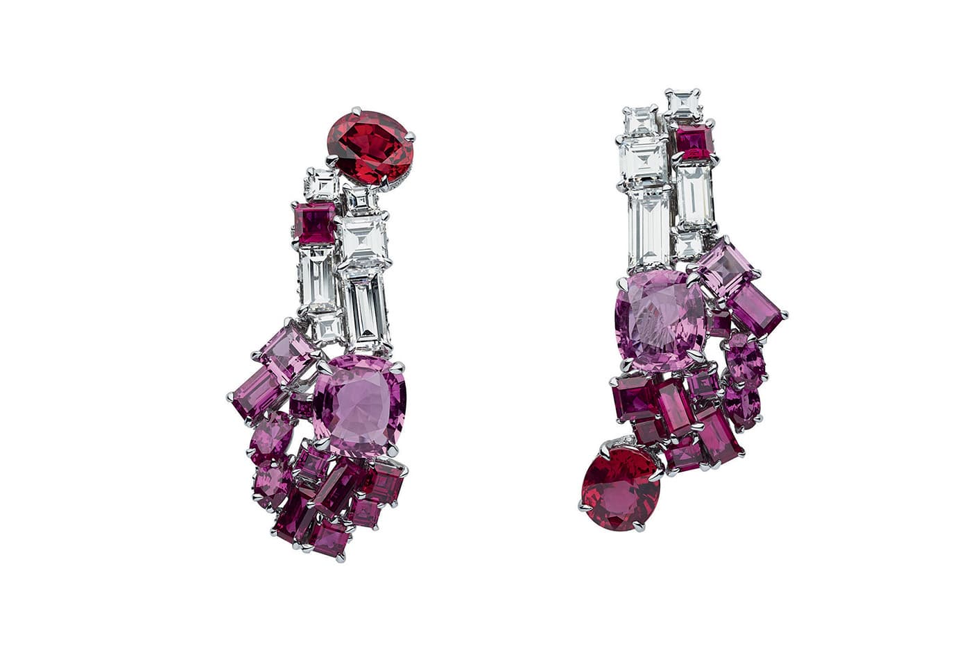  'Gem Dior' drop earrings with rubies, sapphires and diamonds 
