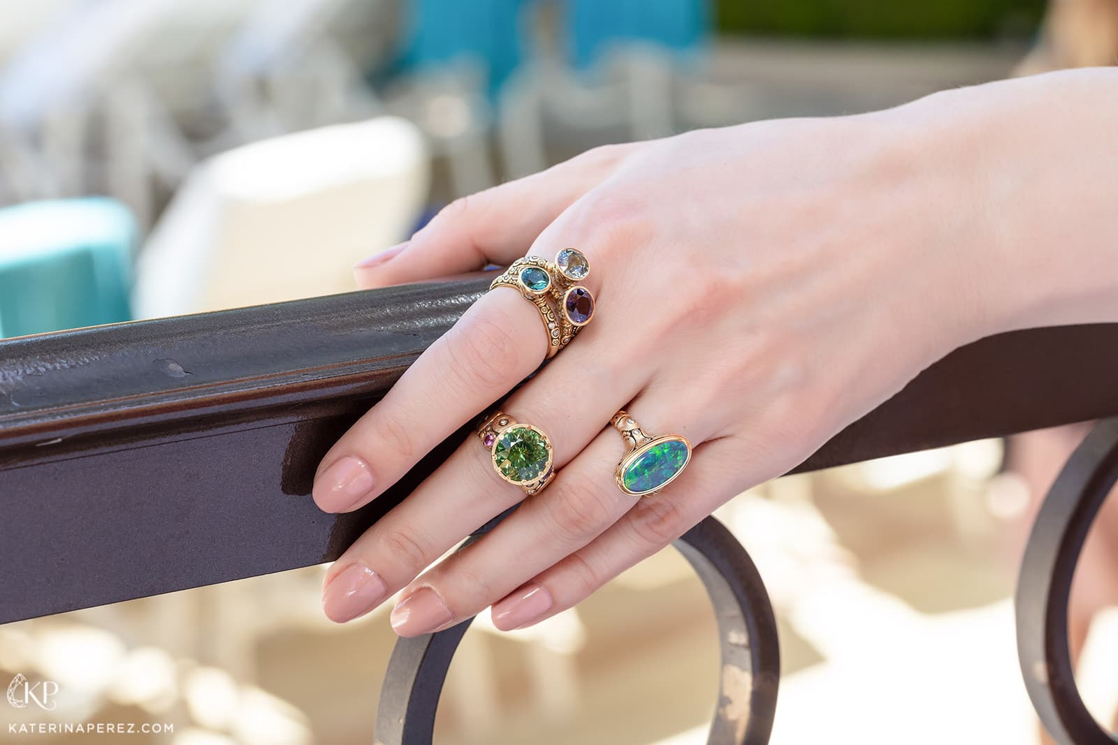  Alex Sepkus rings with gemstones in yellow gold