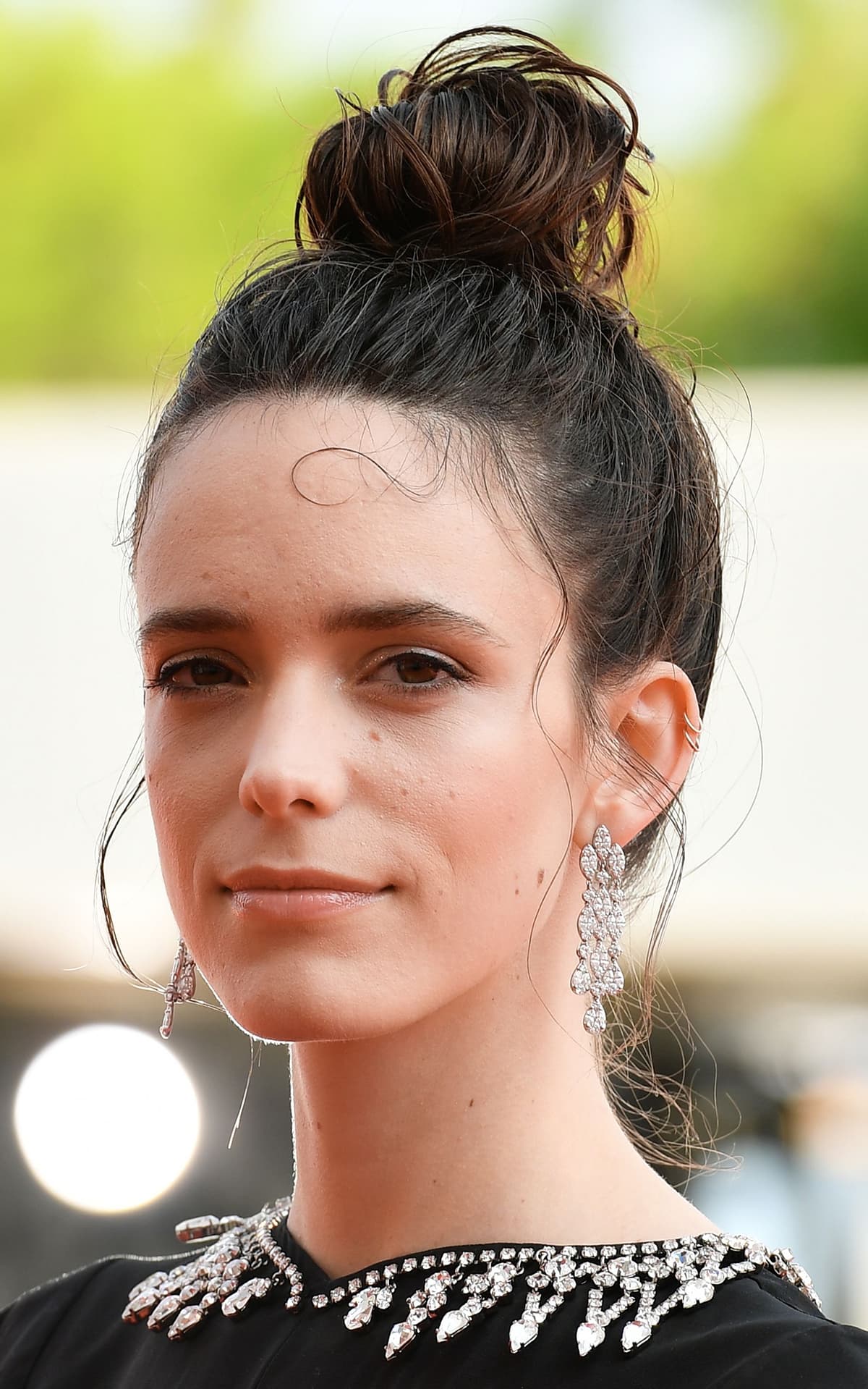 Stacy Martin wearing David Morris diamond earrings