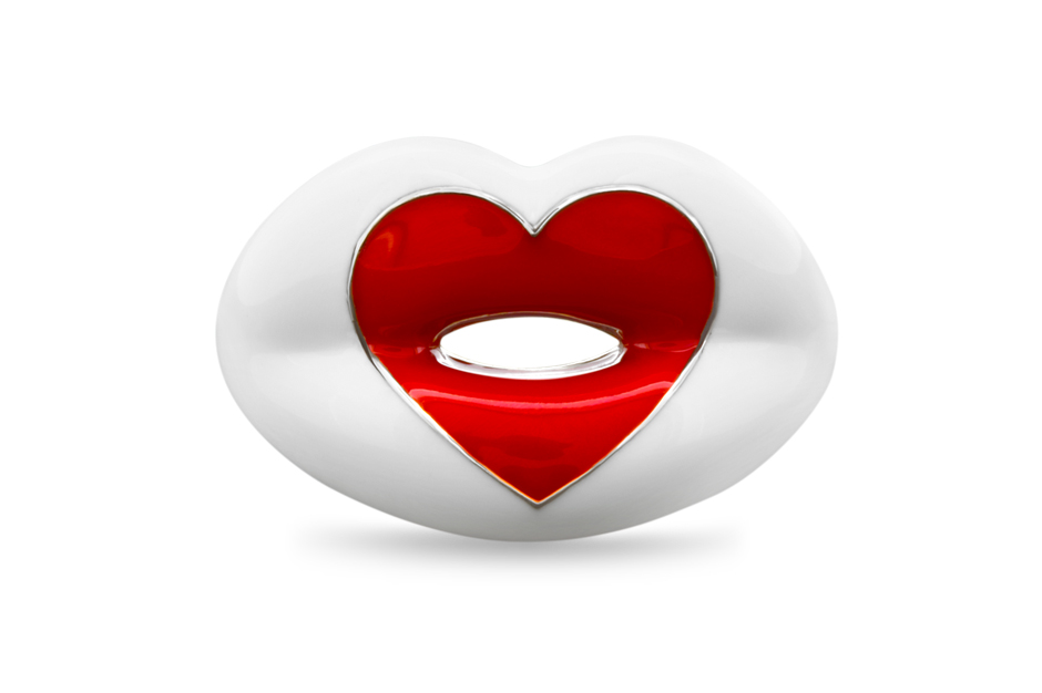  Solange Azagury-Partridge 'Hot Lips' ring with enamel 