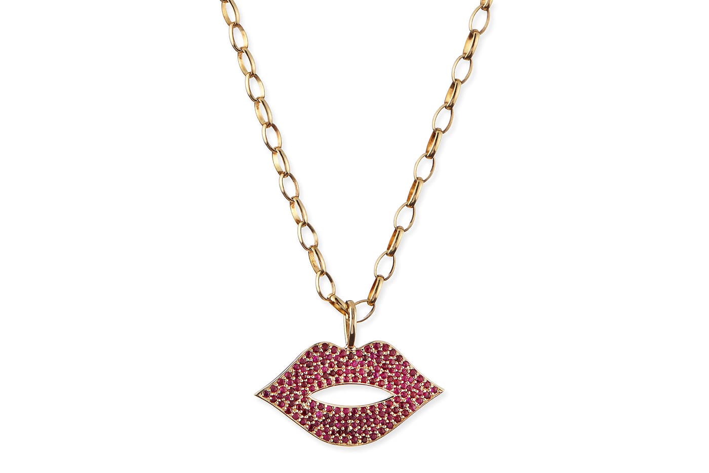 Sydney Evan pendant with rubies in yellow gold