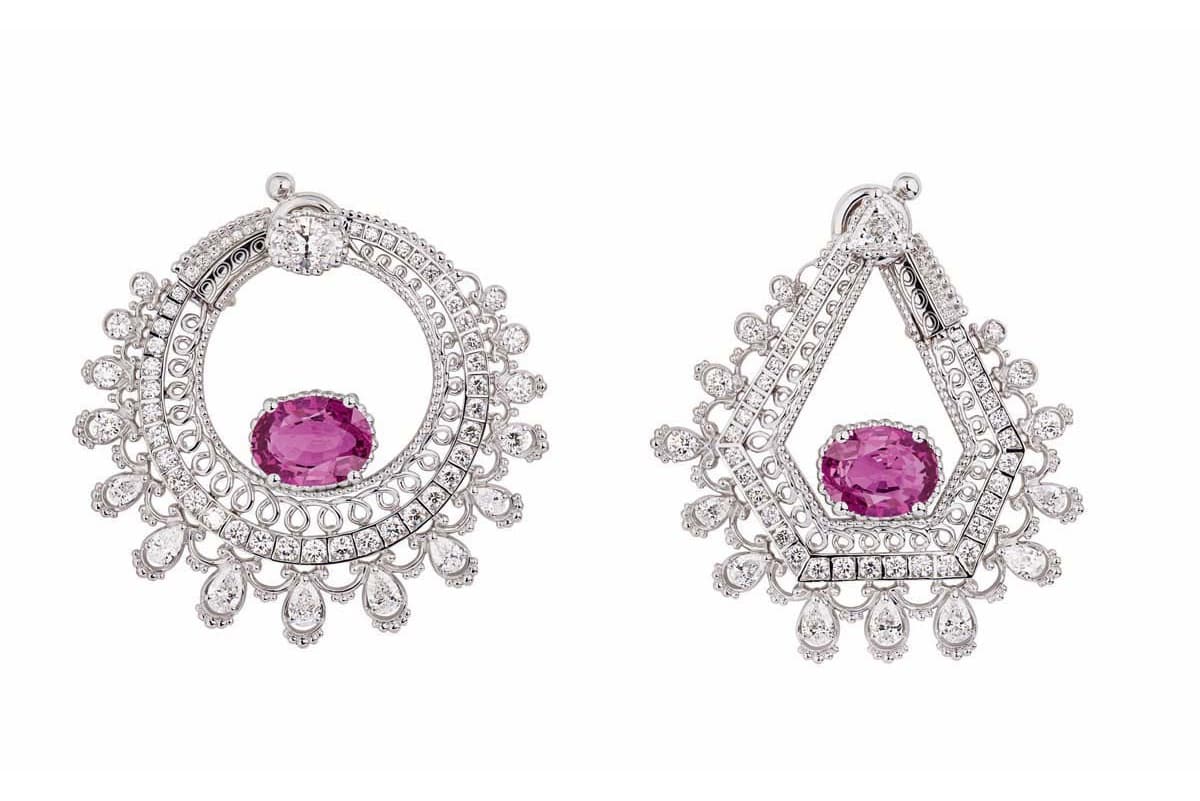  Dior earrings with diamonds and sapphires 
