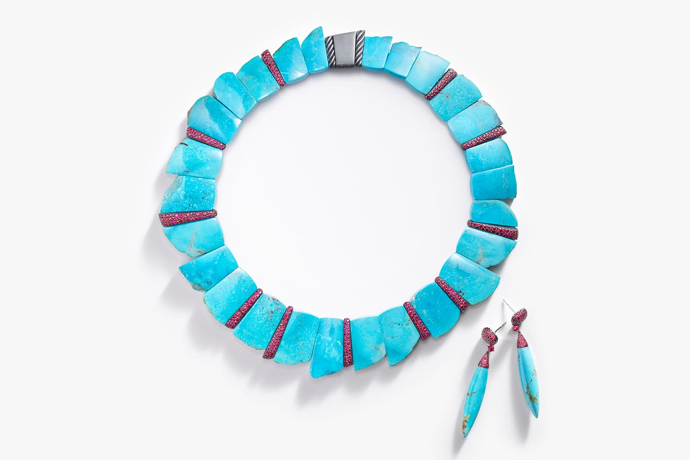 David Yurman suite with turquoise and rubies