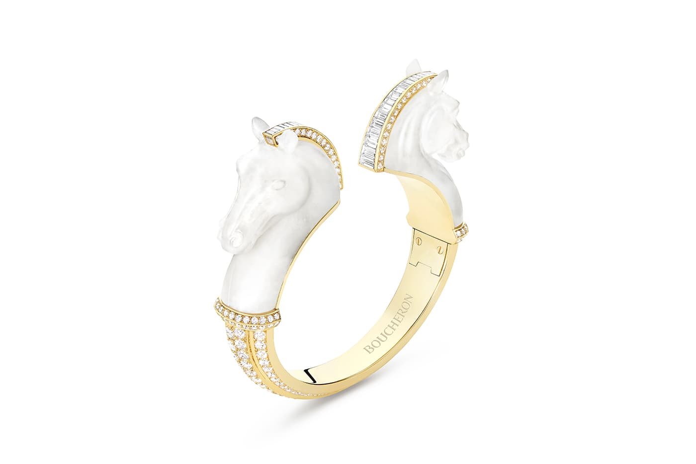  Boucheron ‘Paris Vu du 26’ collection 'Cheval de l'Opera' bracelet with rock crystal and diamonds in yellow gold