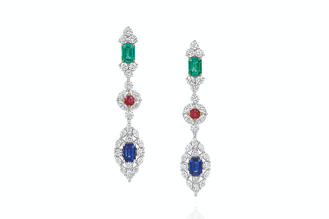  Harry Winston 'New York' collection ‘City Lights’ with diamonds, rubies, emeralds and sapphires in platinum  