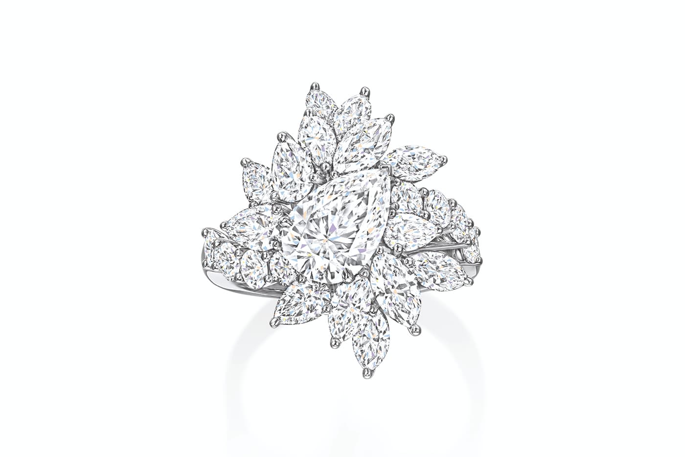  Harry Winston 'New York' collection 'Chandelier' ring with diamonds in platinum