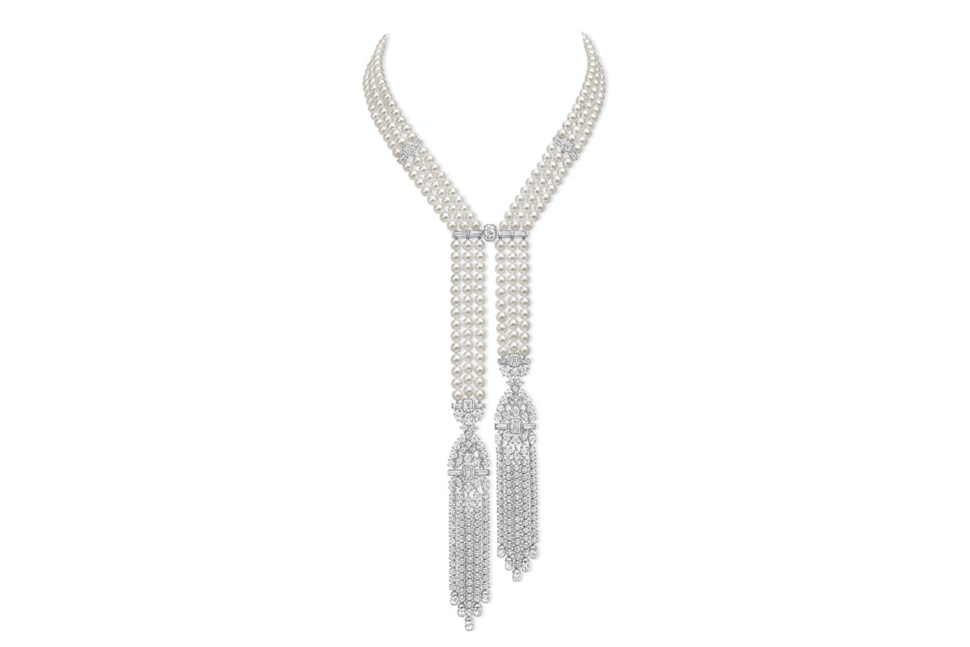  Harry Winston 'New York' collection 'Fifth Avenue' necklace with pearls and diamonds