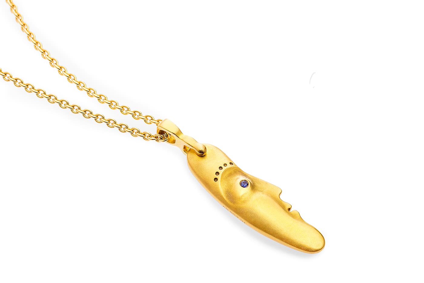  Alex Sepkus 'The Face' pendant with gemstones in yellow gold