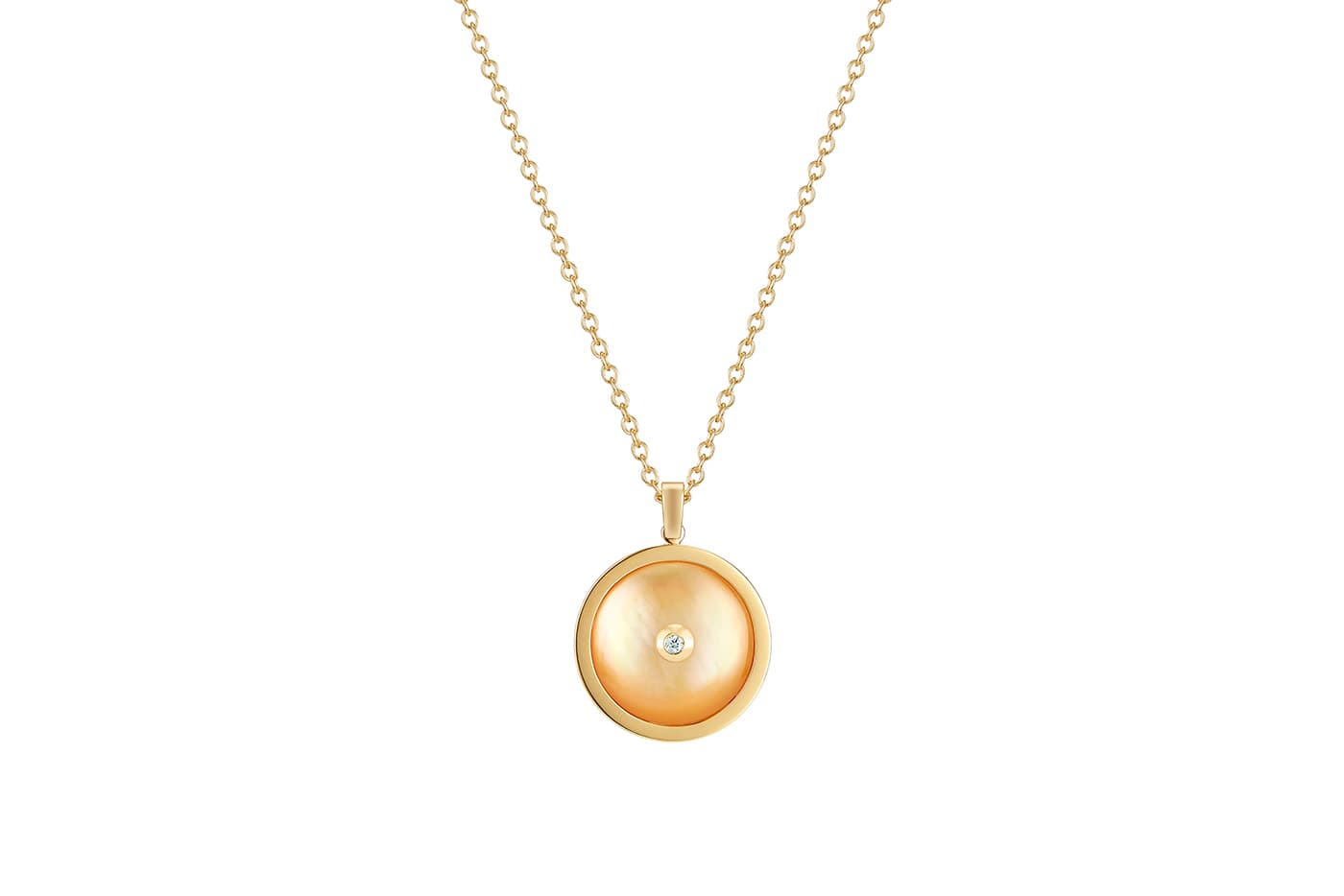 De Beers ‘Enchanted Lotus’ pendant with mother of pearl and diamonds in yellow gold