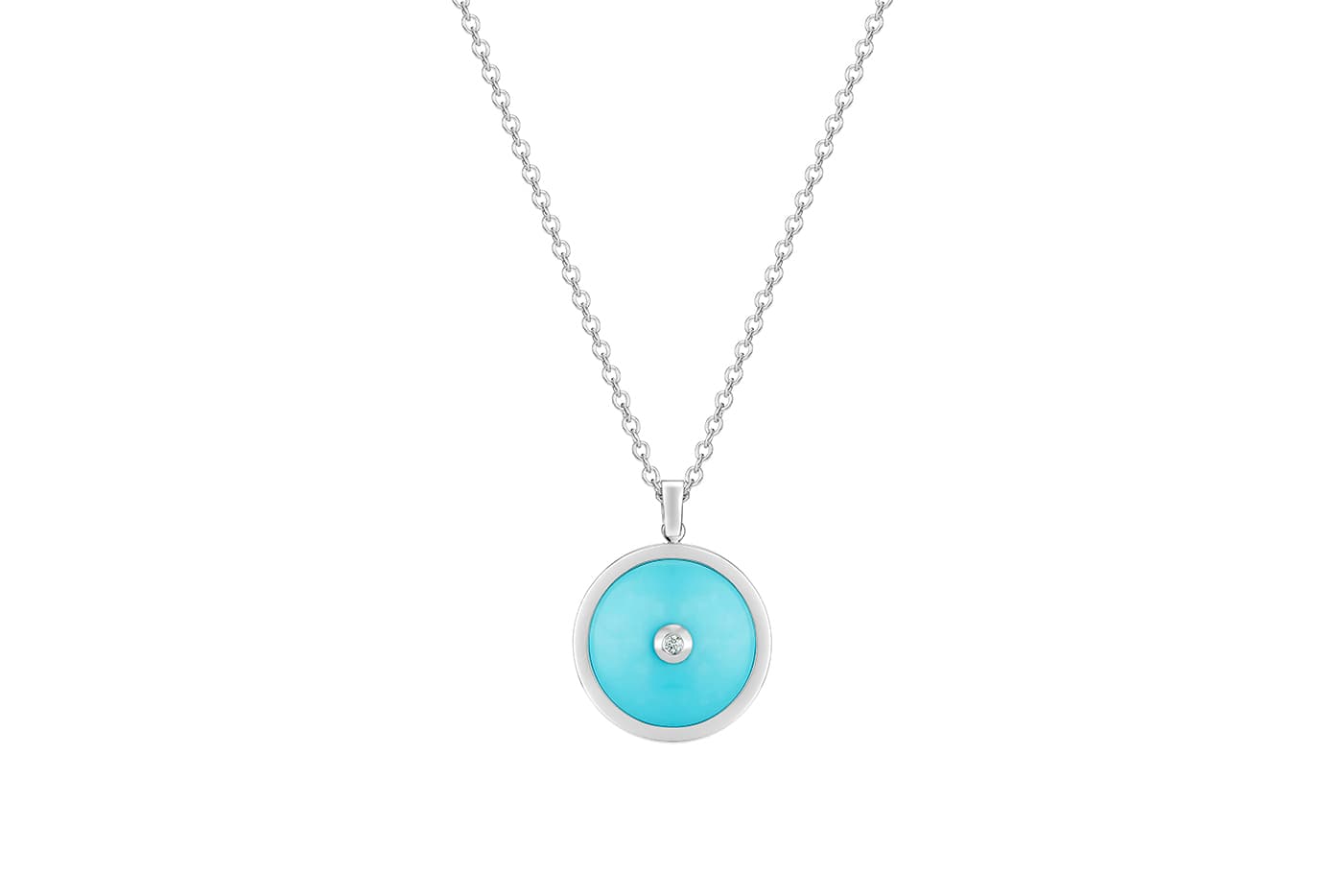  De Beers ‘Enchanted Lotus’ pendant with turquoise and diamonds in white gold