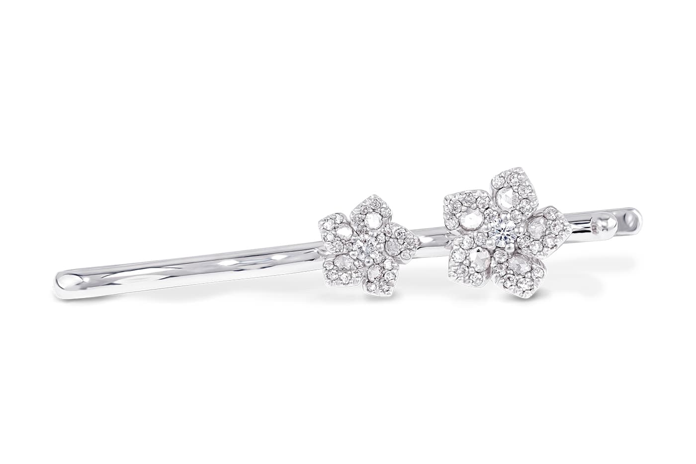 David Morris ‘Miss Daisy’ hair pin with diamonds in white gold