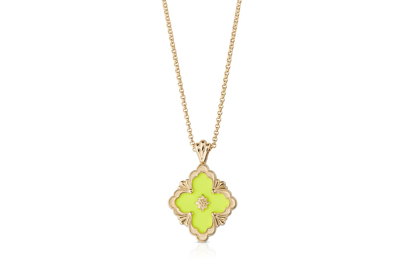  Buccellati ‘Opera’ pendant with enamel in yellow gold