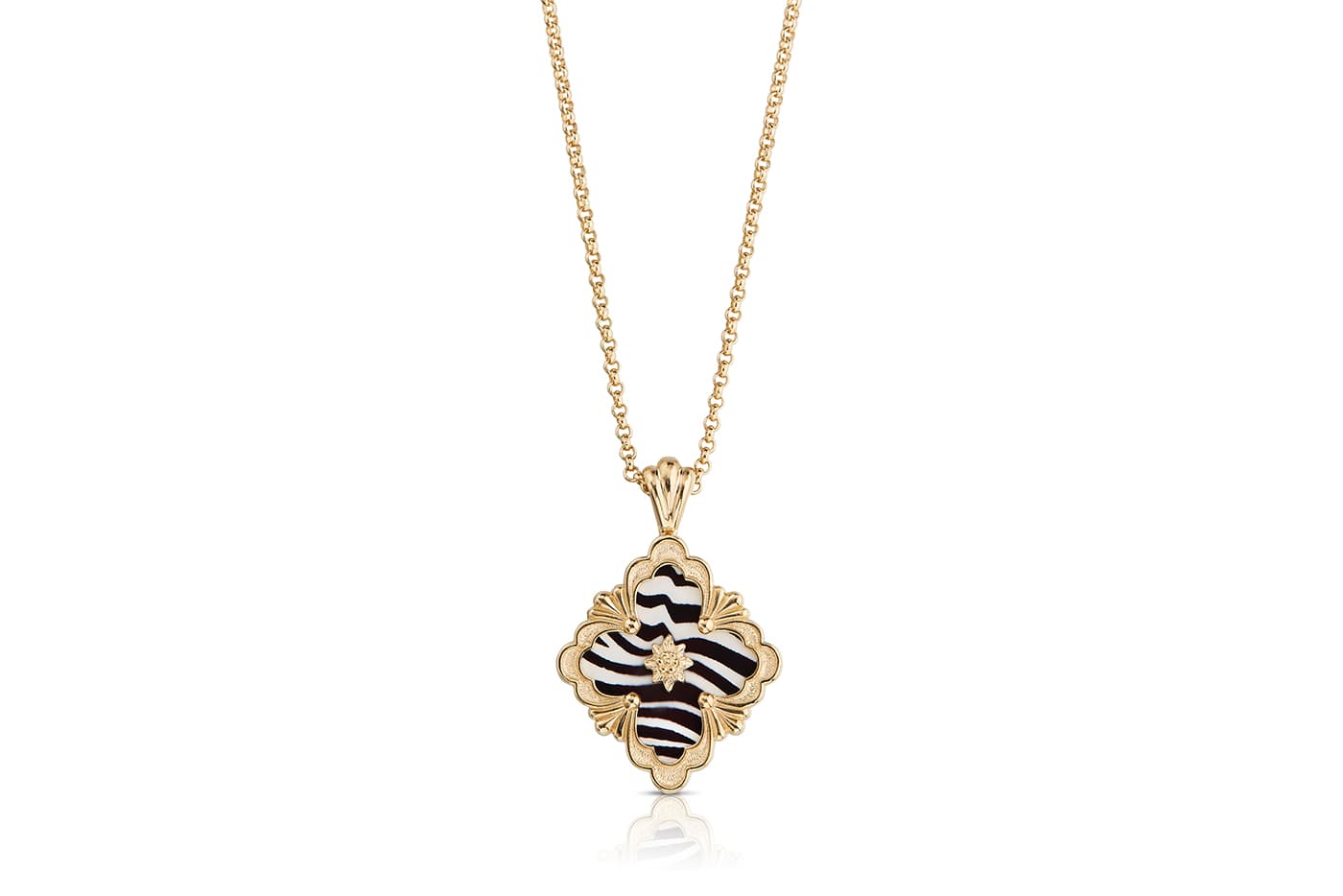  Buccellati ‘Opera’ pendant with enamel in yellow gold