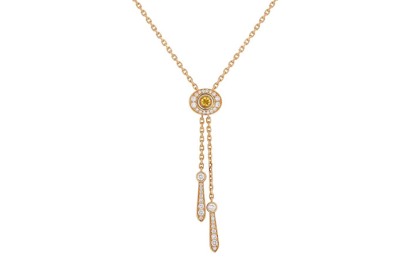  House of Garrard 'Wings Embrace' pendant with diamonds and yellow sapphires in yellow gold