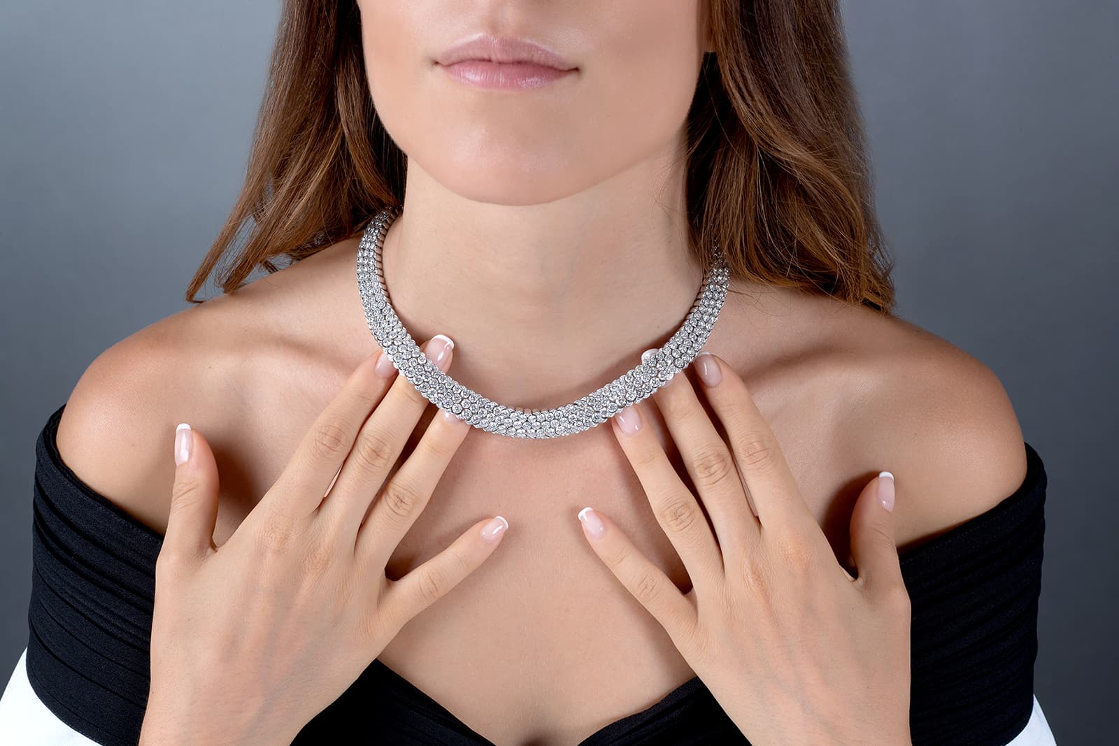  Stenzhorn 'Una' choker with brilliant cut diamonds in white gold