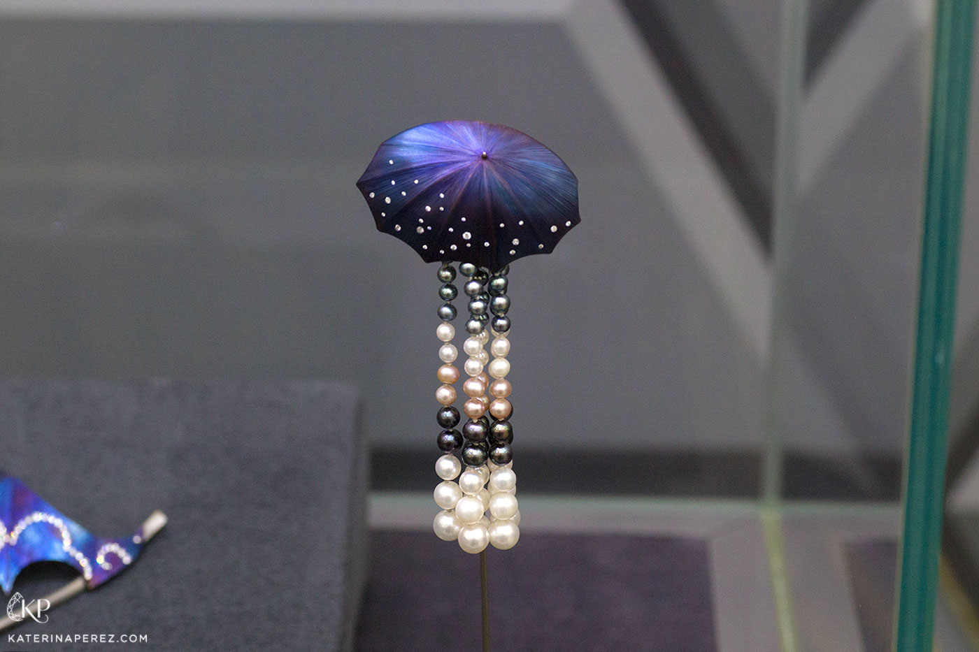  Yunisov Rustam, 'It is raining again' brooch in titanium, pearls and diamonds