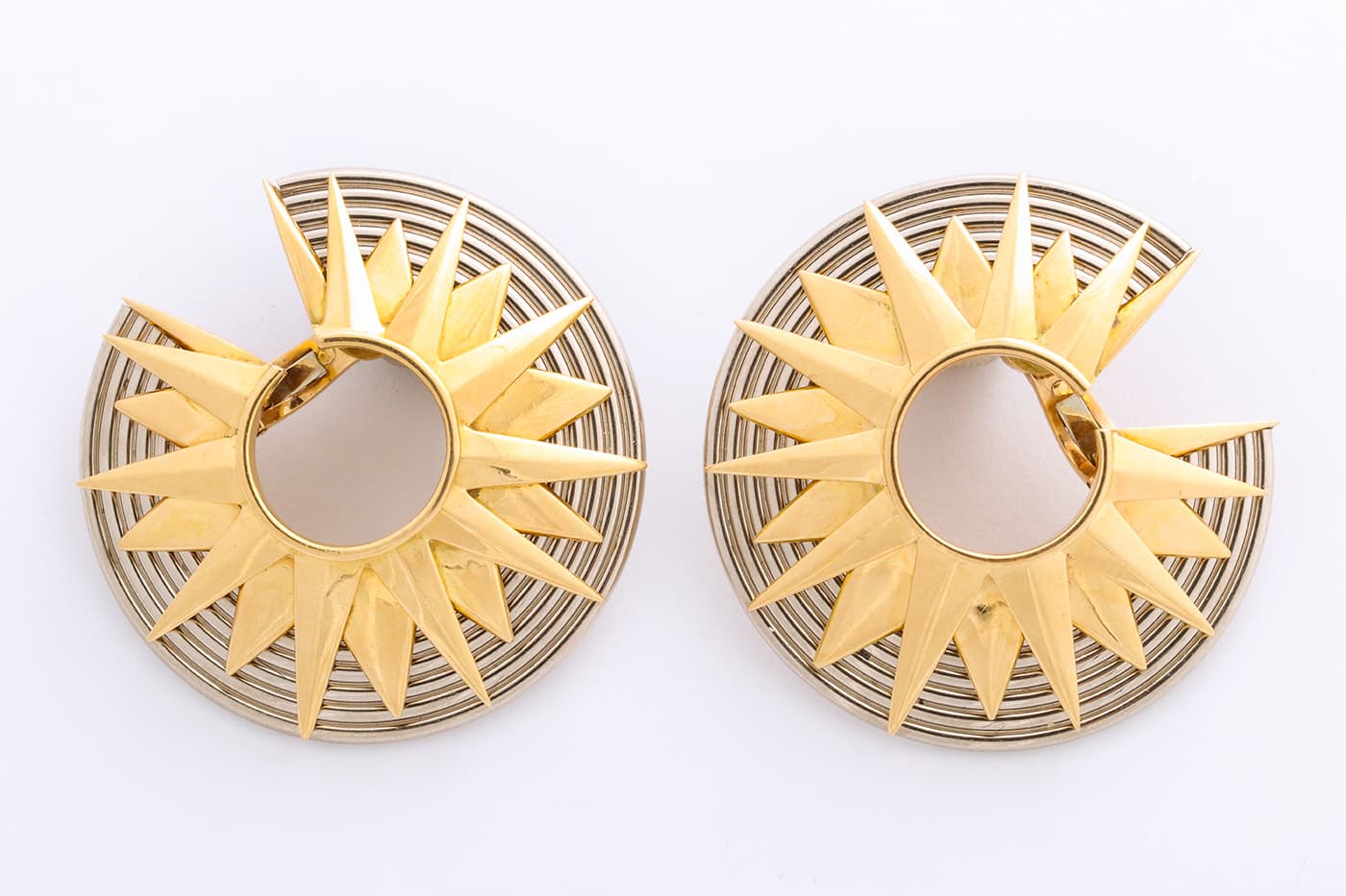  Cartier earrings in yellow gold and silver offered by A La Vieille Russie