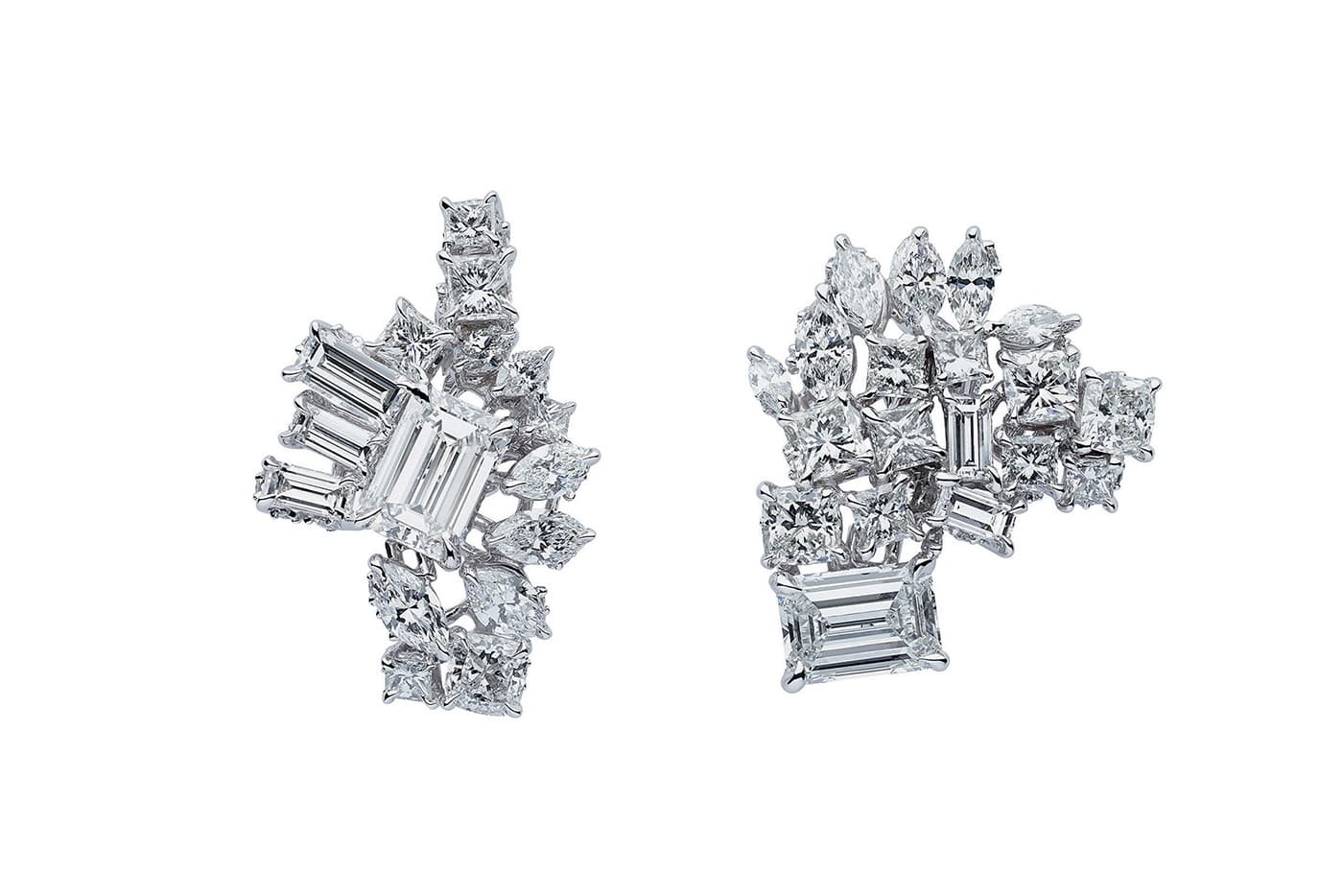  Dior 'Gem Dior' stud earrings with diamonds in white gold