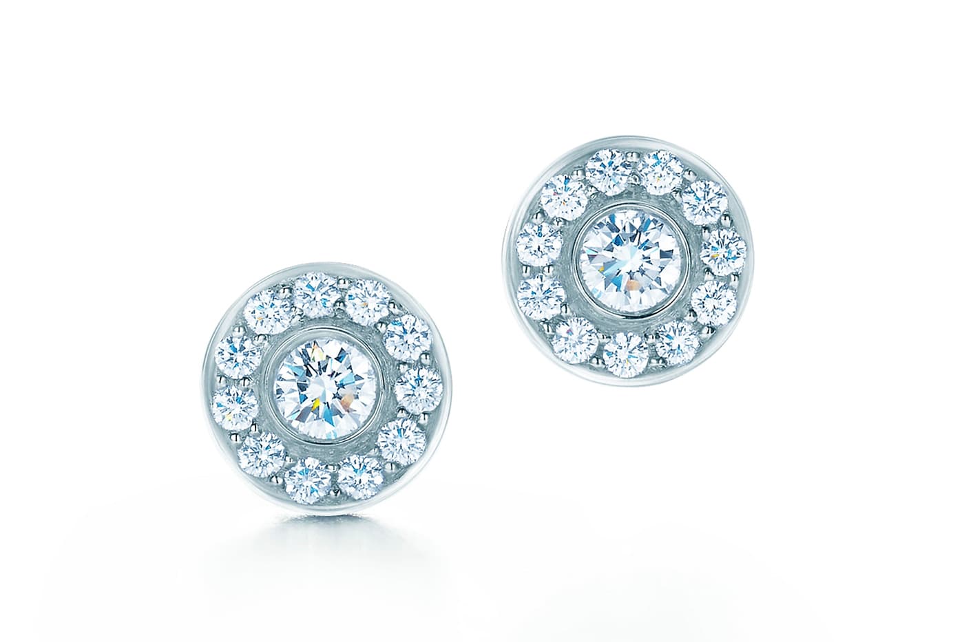  Tiffany & Co. 'Circlet' stud earrings with diamonds in white gold