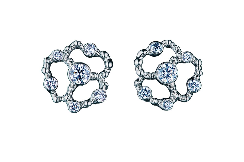  Jewellery Theatre 'Byzantium' stud earrings with diamonds in white gold