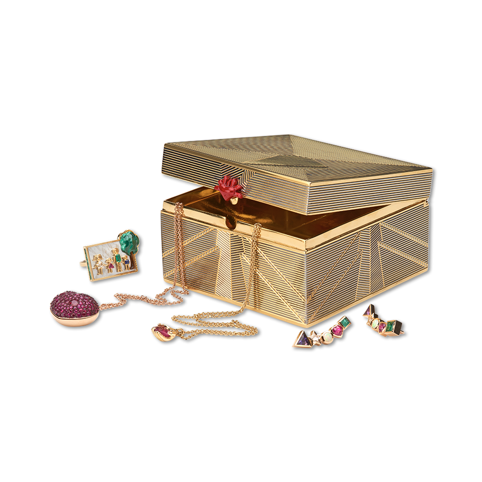  Solange Azagury-Partridge 'Keepsake Box' with lacquer in gold vermeil 