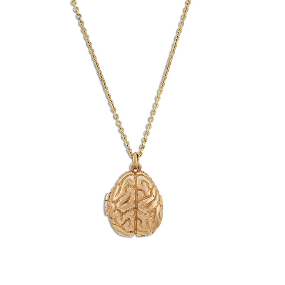  Solange Azagury-Partridge 'Memory Bank' pendant locket with a sapphire glass compartment in yellow gold