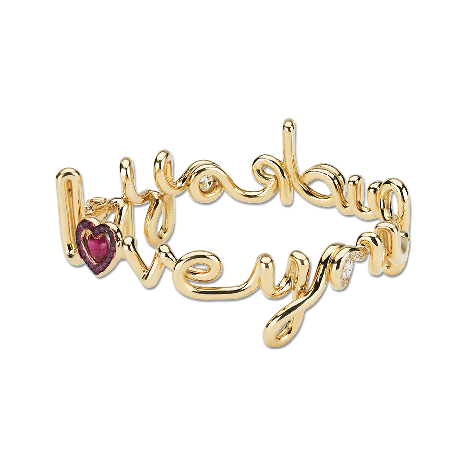  Solange Azagury-Partridge 'Modern Marriage' bracelet with diamonds and rubies in yellow gold
