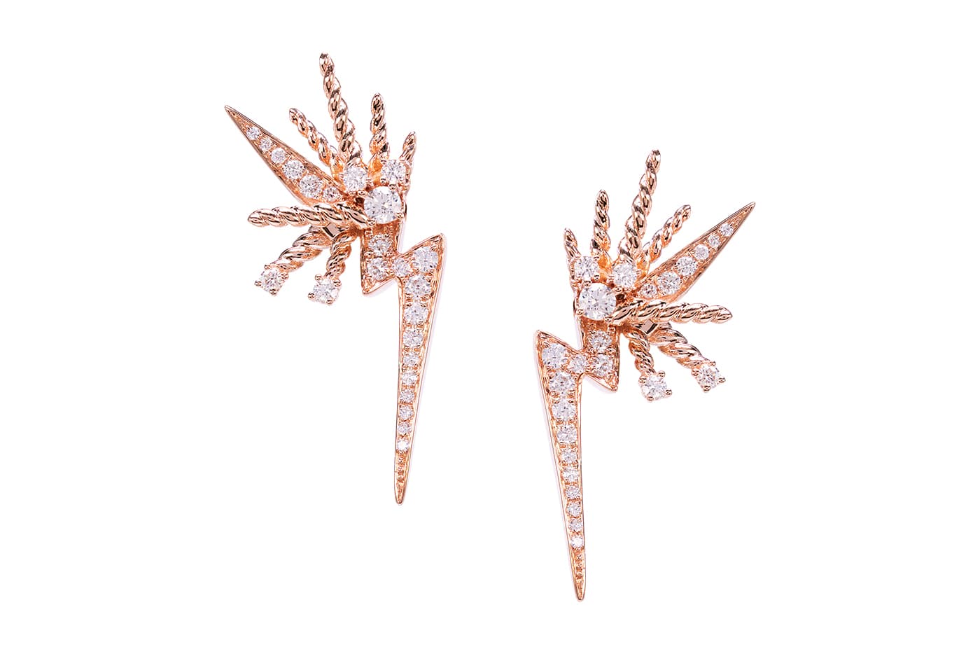  Simone Jewels 'A Star is Born' earrings with diamonds in rose gold