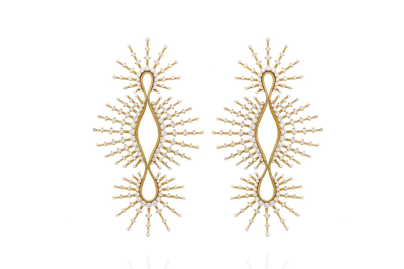  Fernando Jorge 'Brilliant' collection 'Clarity' earrings with diamonds in yellow gold