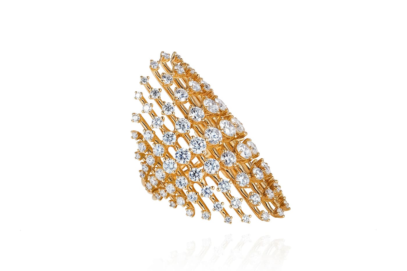 Fernando Jorge 'Brilliant' collection 'Disco' ring with diamonds in yellow gold