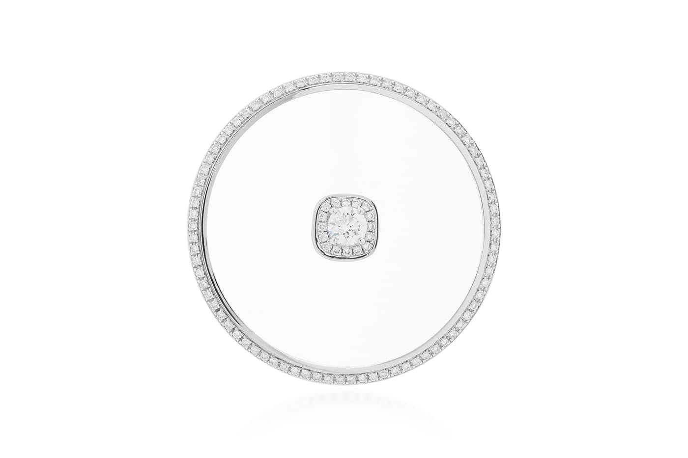  Nikos Koulis 'Universe' collection solo earring with diamonds and transparent enamel in white gold