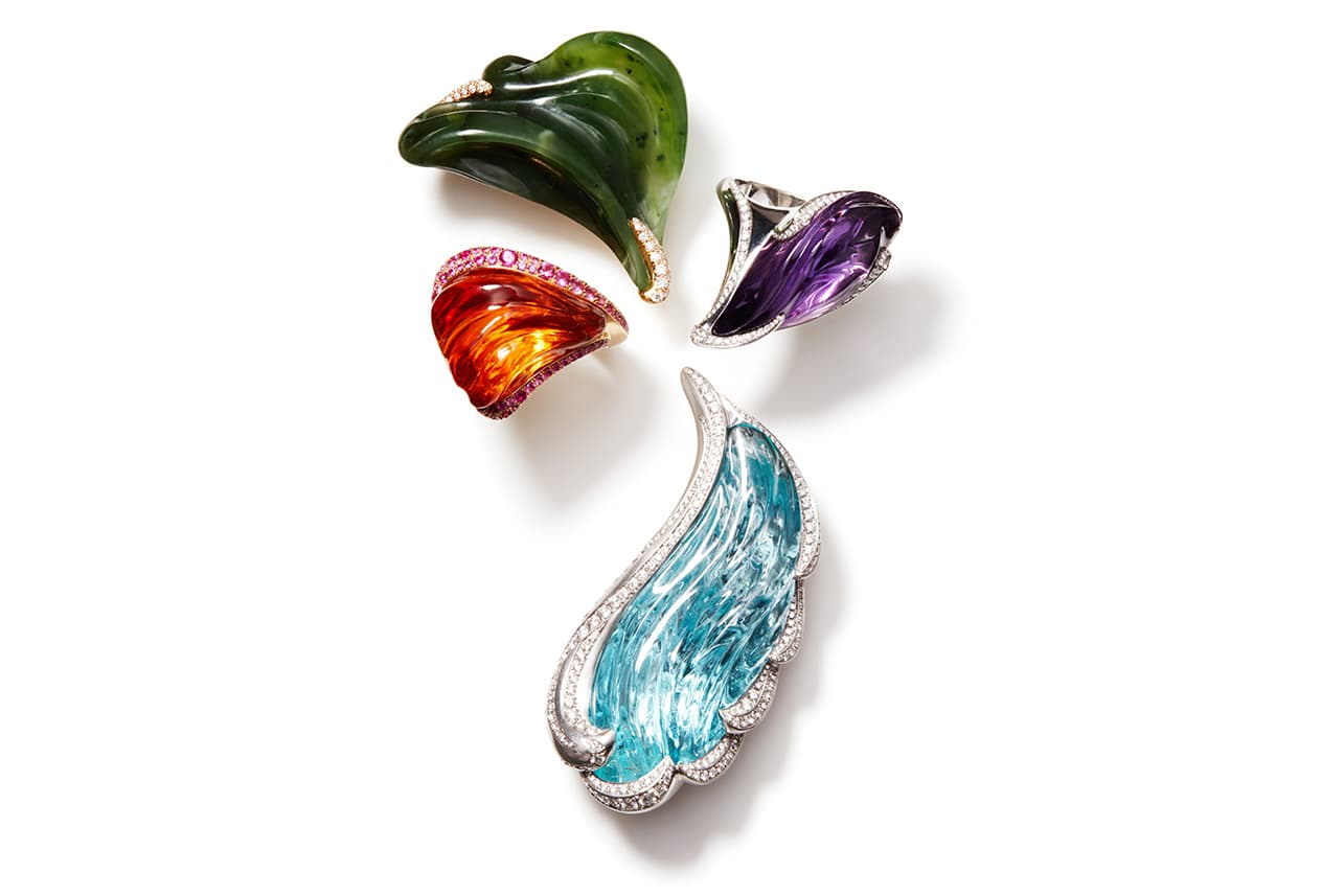 Naomi Sarna carved gemstones jewellery