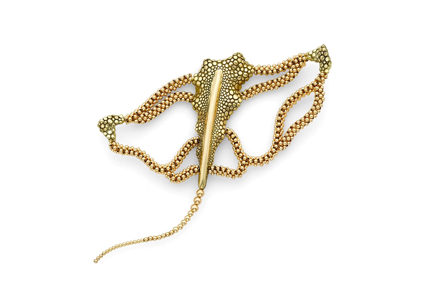  Chris Davies 'Two Breaths' brooch in yellow gold