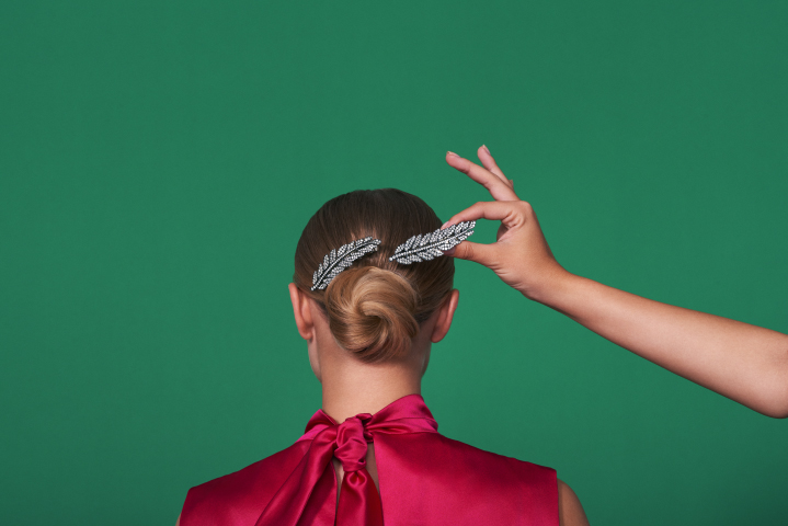 Hemmerle pair of diamond brooch hair clips