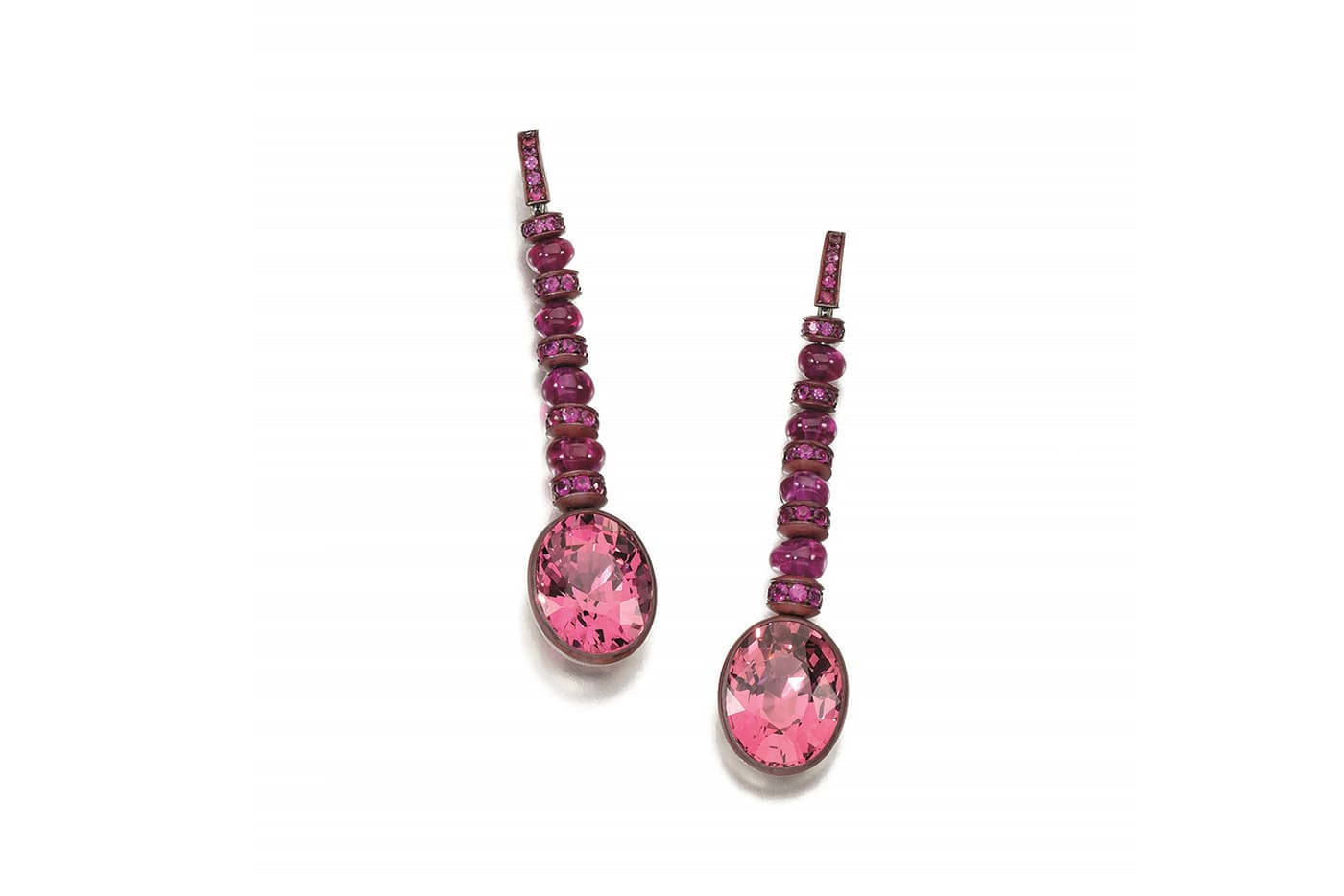 Hemmerle spinel and pink sapphire earrings 