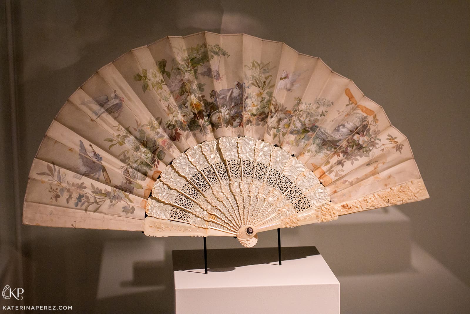  Velvet, silk, mother-of-pearl and ivory fan of Empress Maria Fyodorovna, France, 1866