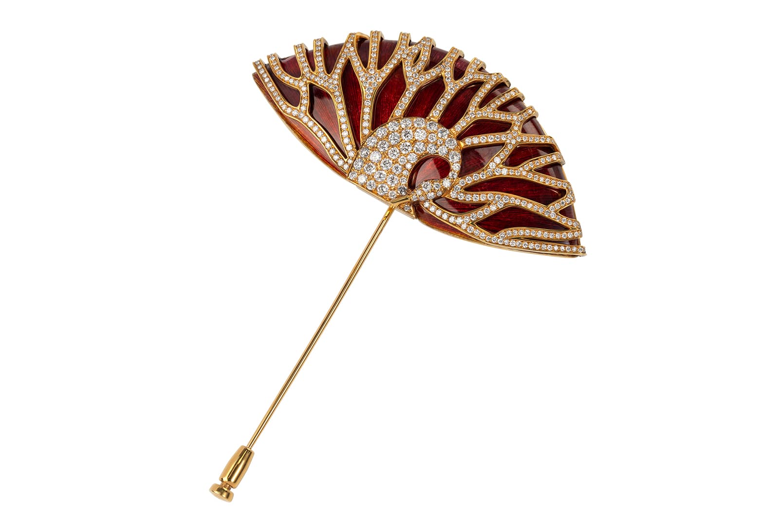  Rubeus 'Crystal Palace' unique perfume with a diamond and enamel brooch