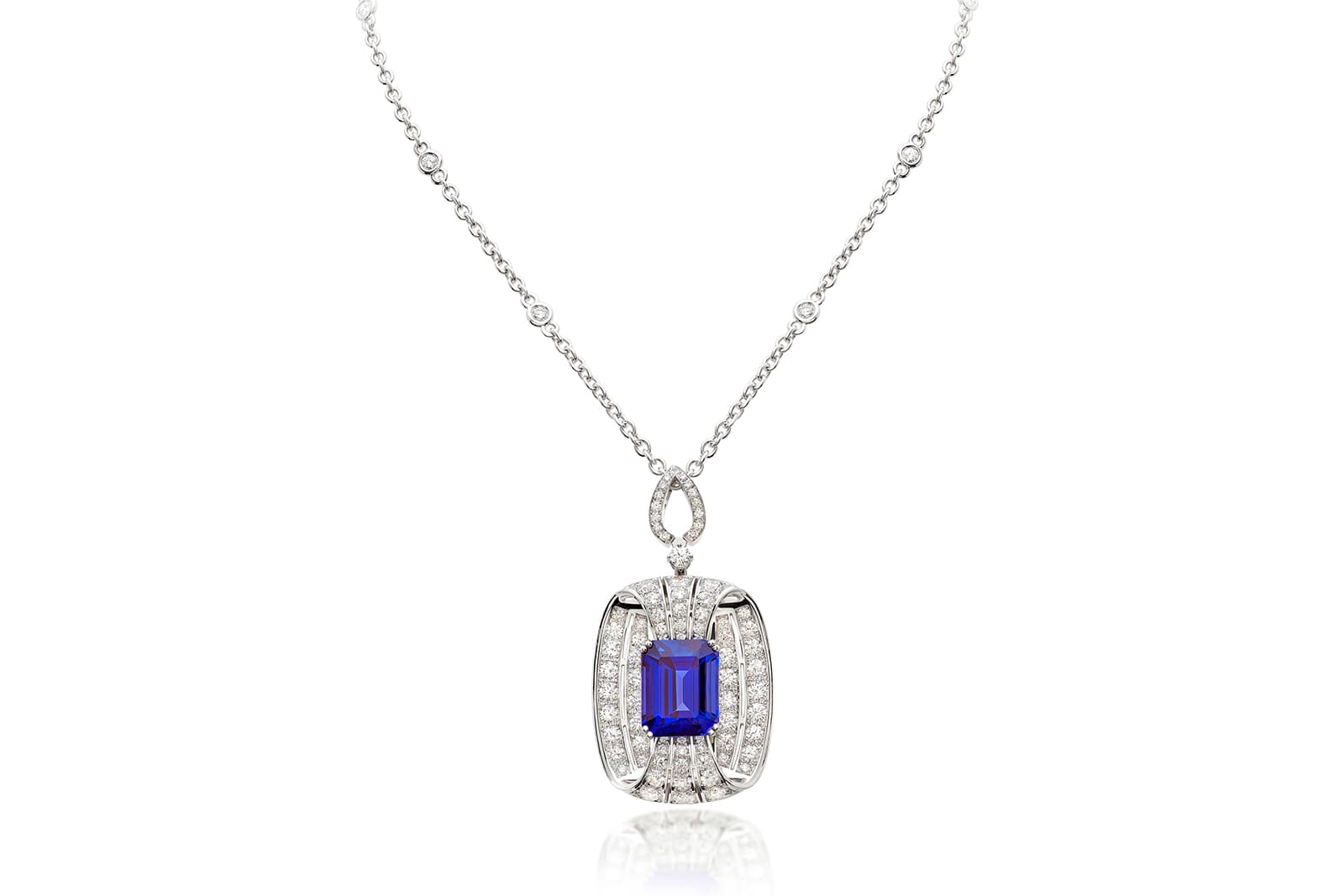  Picchiotti pendant necklace with tanzanite and diamonds in white gold