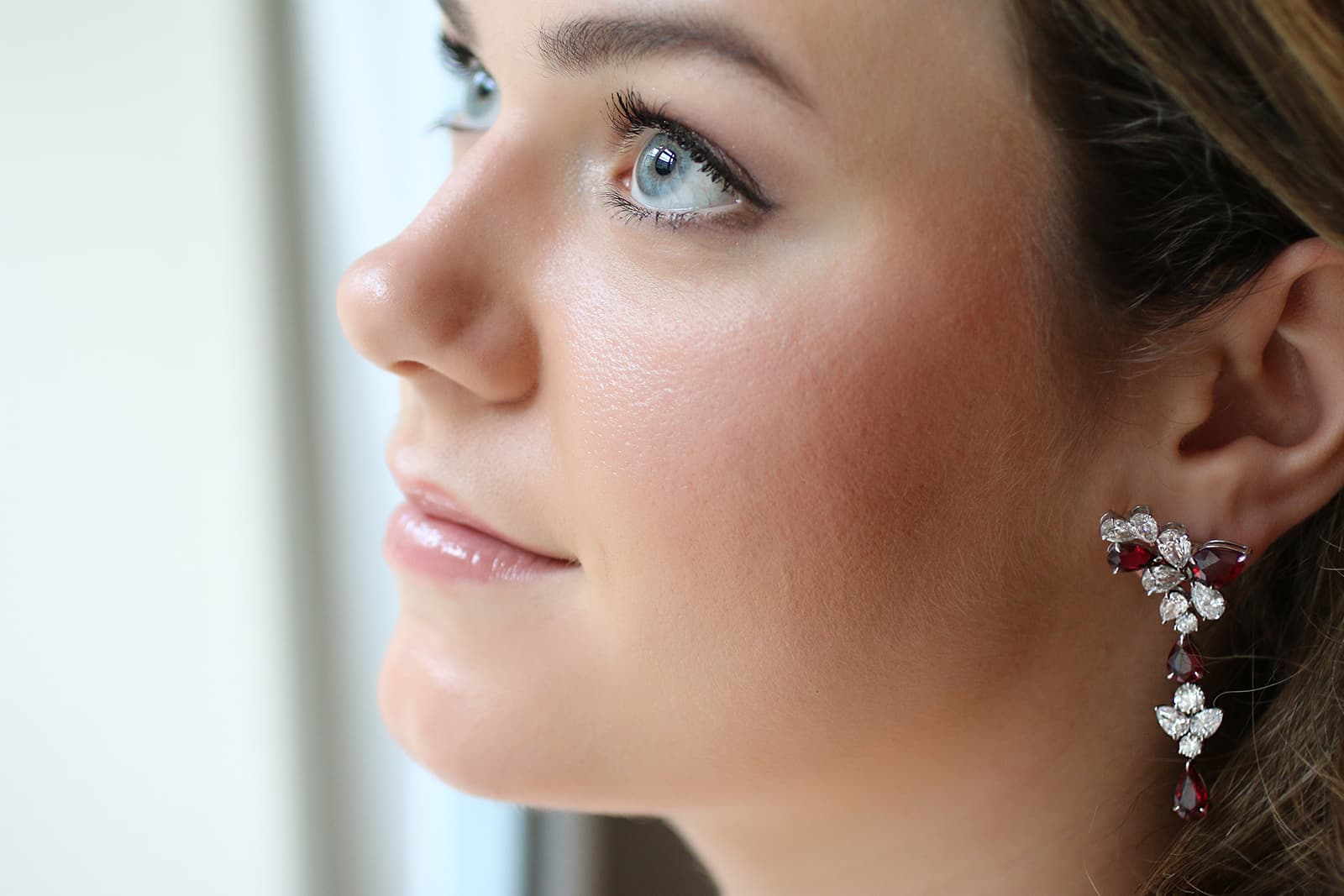 Kayla Rockerfeller wearing HARAKH ruby and diamond earrings at Le Bal