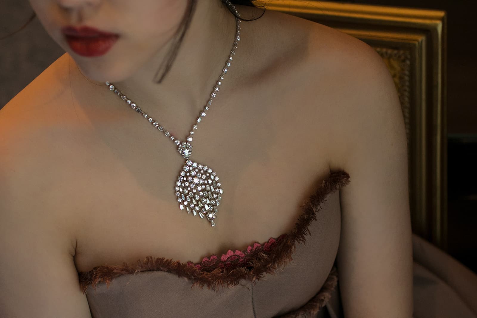  Victoria wearing HARAKH diamond necklace