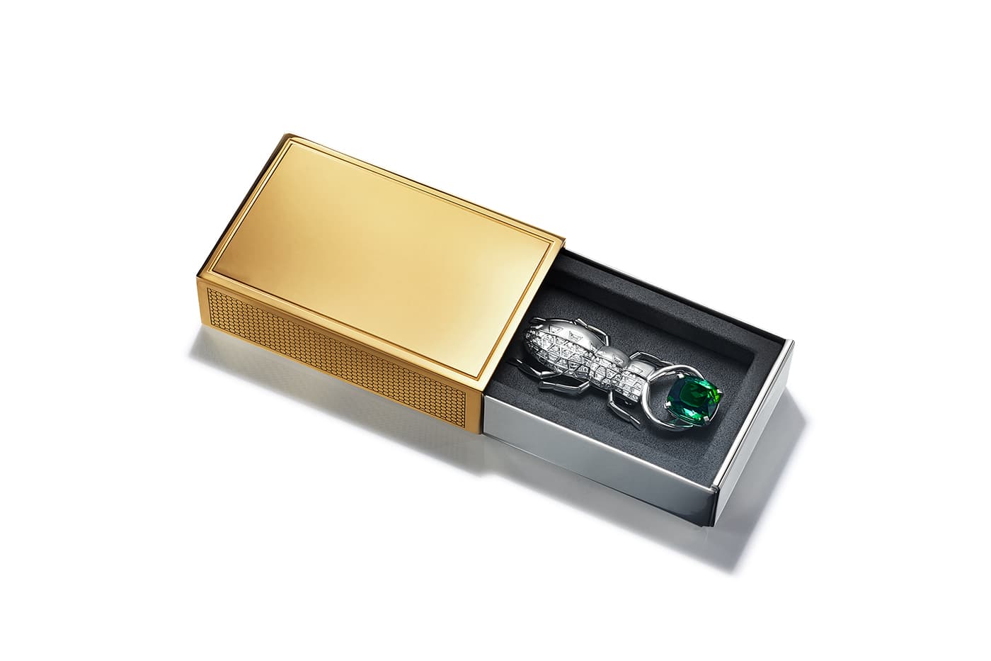  Tiffany&Co. Blue Book 2019 collection brooch with over 15ct tourmaline and diamonds in platinum, box in 24k gold vermeil and sterling silver