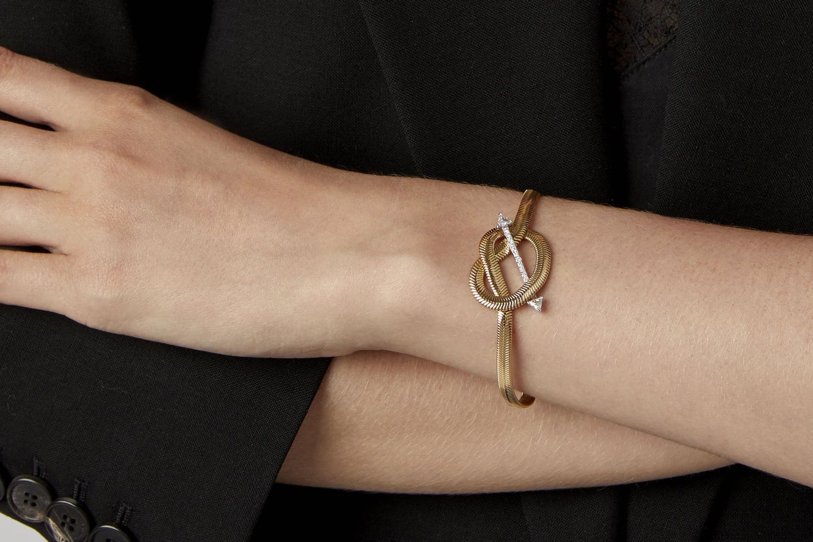  Nikos Koulis ‘Feelings’ collection bracelet in yellow gold and diamonds
