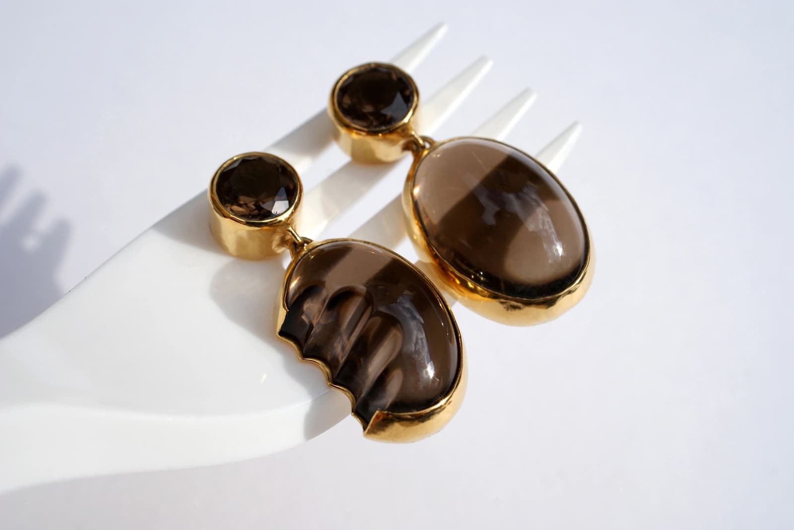  Isla Gilham ‘Bitten’ earrings in smokey quartz