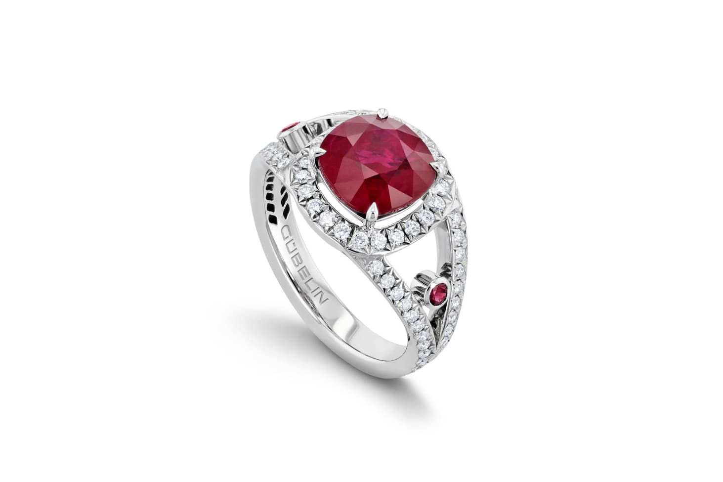  Gübelin 'Glowing Fire' collection ring with 3.01 ct Burmese ruby and diamonds