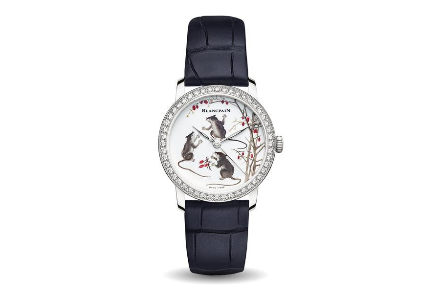  Blancpain Métiers d'Art Porcelaine 33mm watch with hand painted porcelain and 48 brilliant cut diamonds in white gold