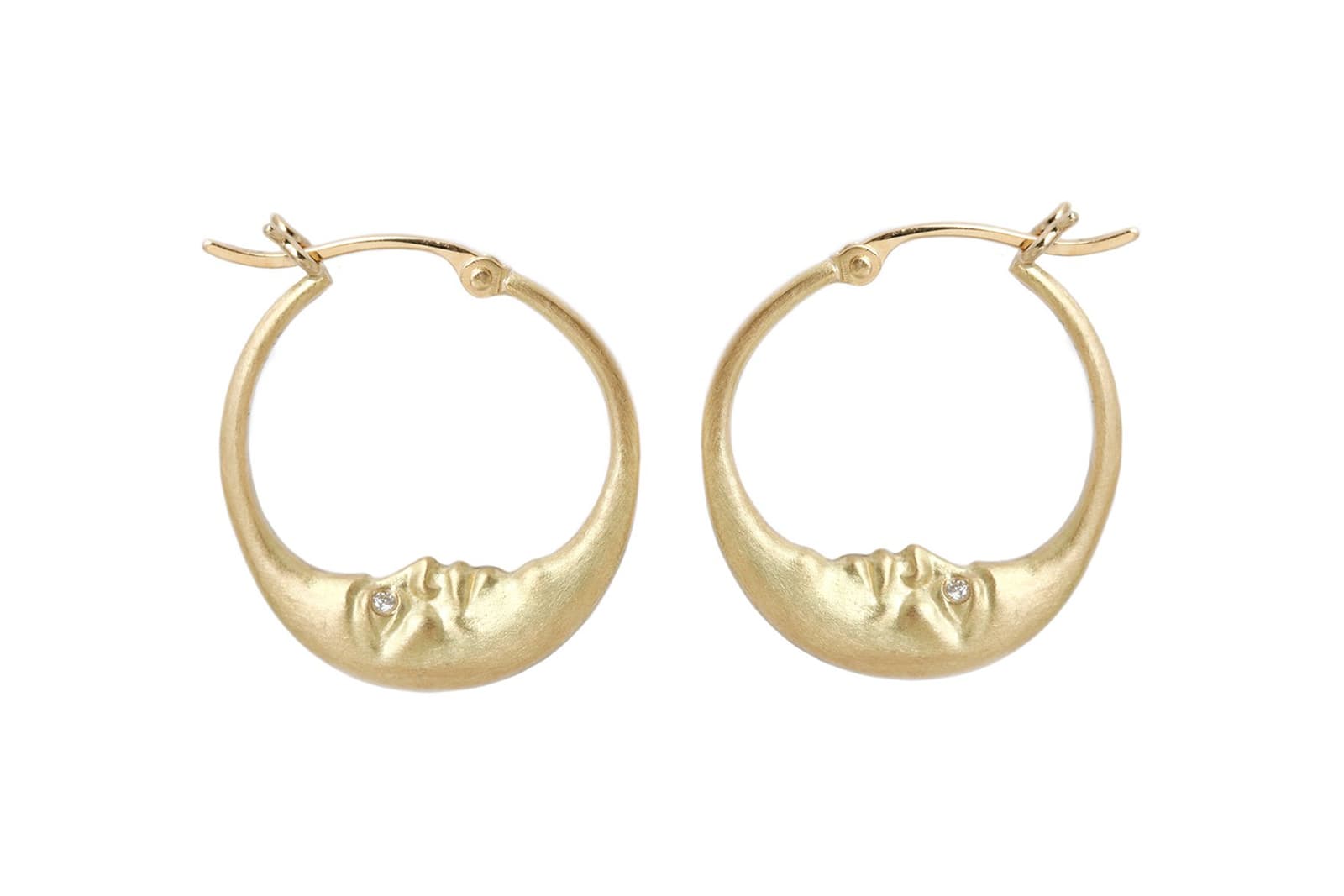  Anthony Lent ‘Celestial’ collection earrings with diamonds in yellow gold