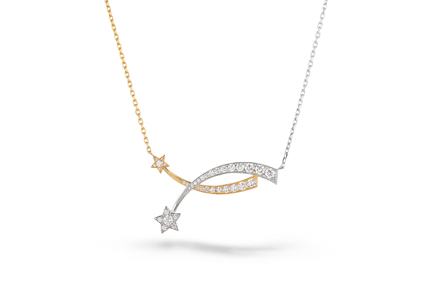  Chanel ‘Cométe’ collection necklace with diamonds in white and yellow gold