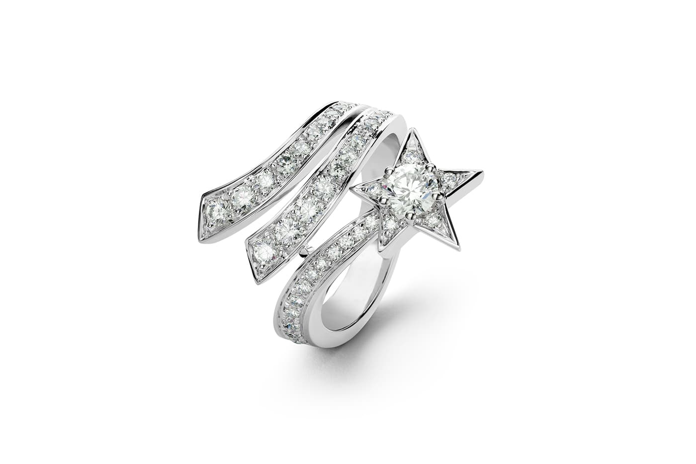  Chanel ‘Cométe’ collection ring with diamonds in white gold